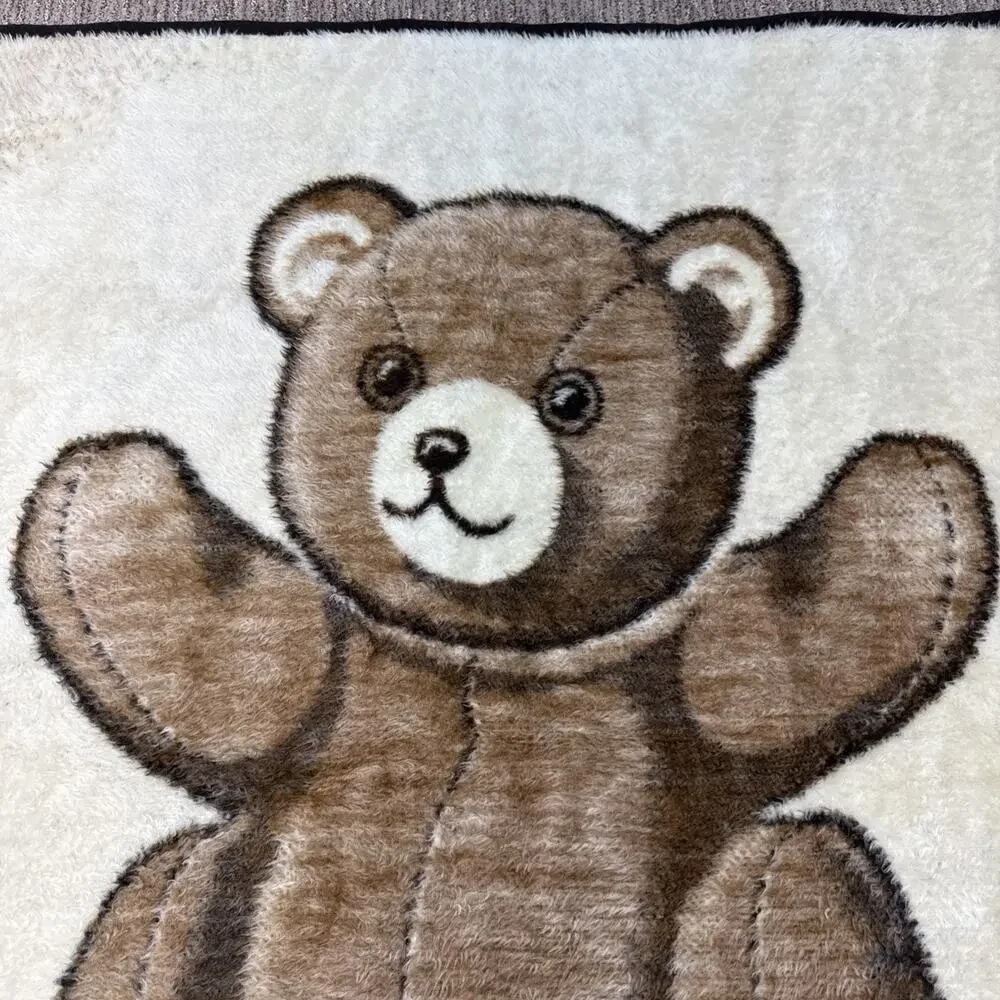 Biederlack Vintage Brown Teddy Bear Plush Throw Blanket Made in USA‎